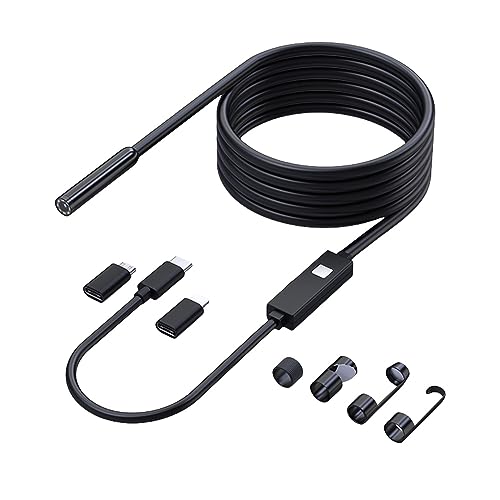 Boroscopio De Inspección HD IP67 Impermeable 8mm Automotriz Tipo C Mini Cámara Endoscopio con Luz LED For Coches Industriales PrecisióN Clara(1meter)