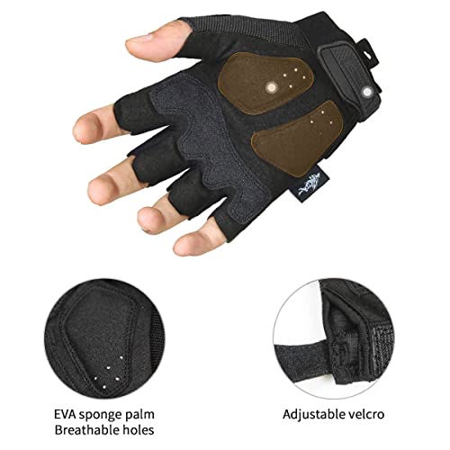 FREE SOLDIER Outdoor Handschuhe Vollfinger Taktische Handschuhe Herren Motorradhandschuhe mit gepolstertem für Fahrrad Airsoft Militär Paintball und andere Outdoor Aktivitäten (Schwarz, L)