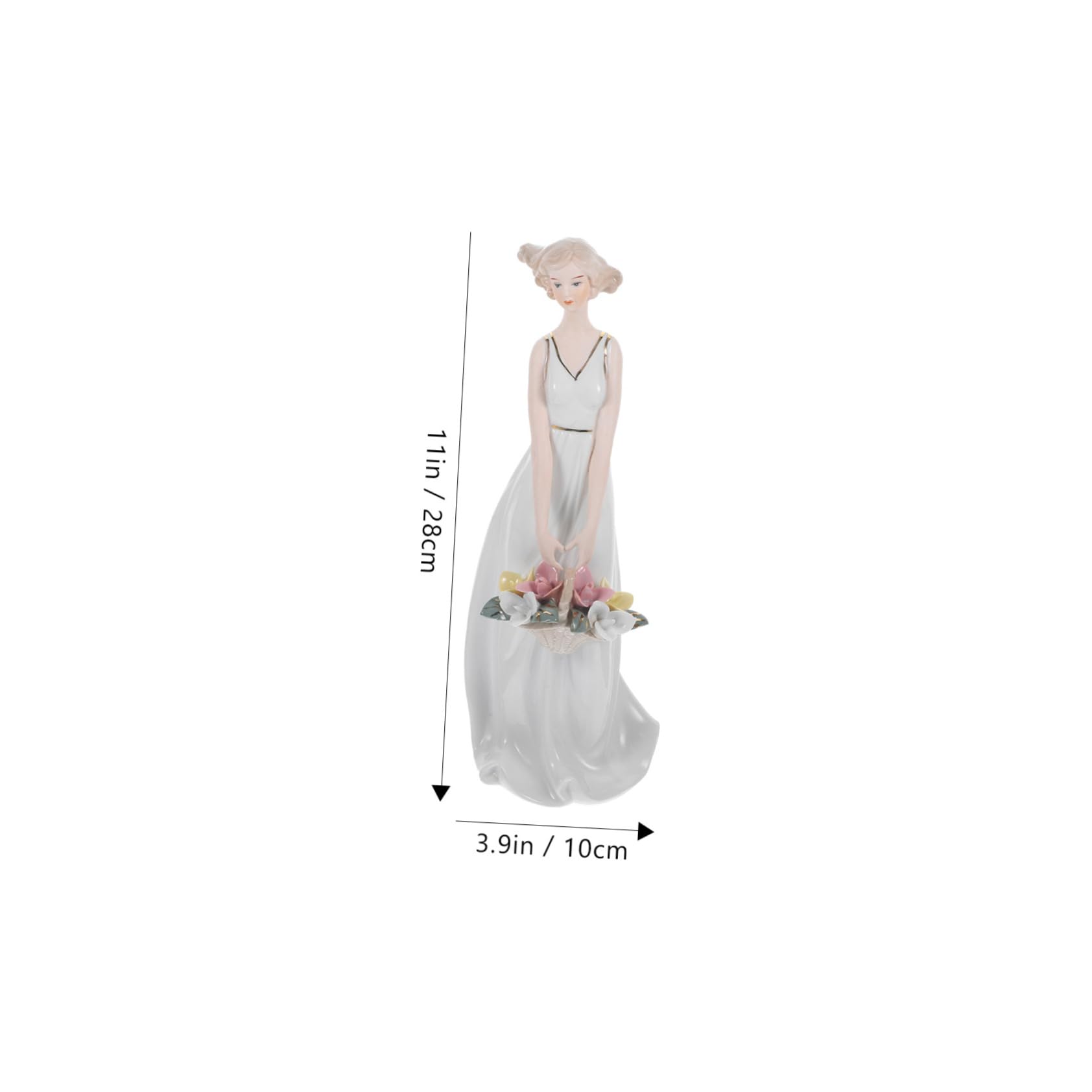 Figura de Personaje de Cerámica de Color Claro Elegante para Hogar