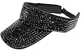 ASUITOFK Bling Rhinestone Sport Sun Visor Hats Adjustable Summer Cap Visor Caps for Men and Women Ou