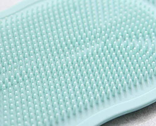 Silikon-Körperbürste Mit Verlängerung 70 Cm – Peeling & Massage-Duschschrubber, Leicht Zu Reinigen | Mit Wandhaken, Macarongrün