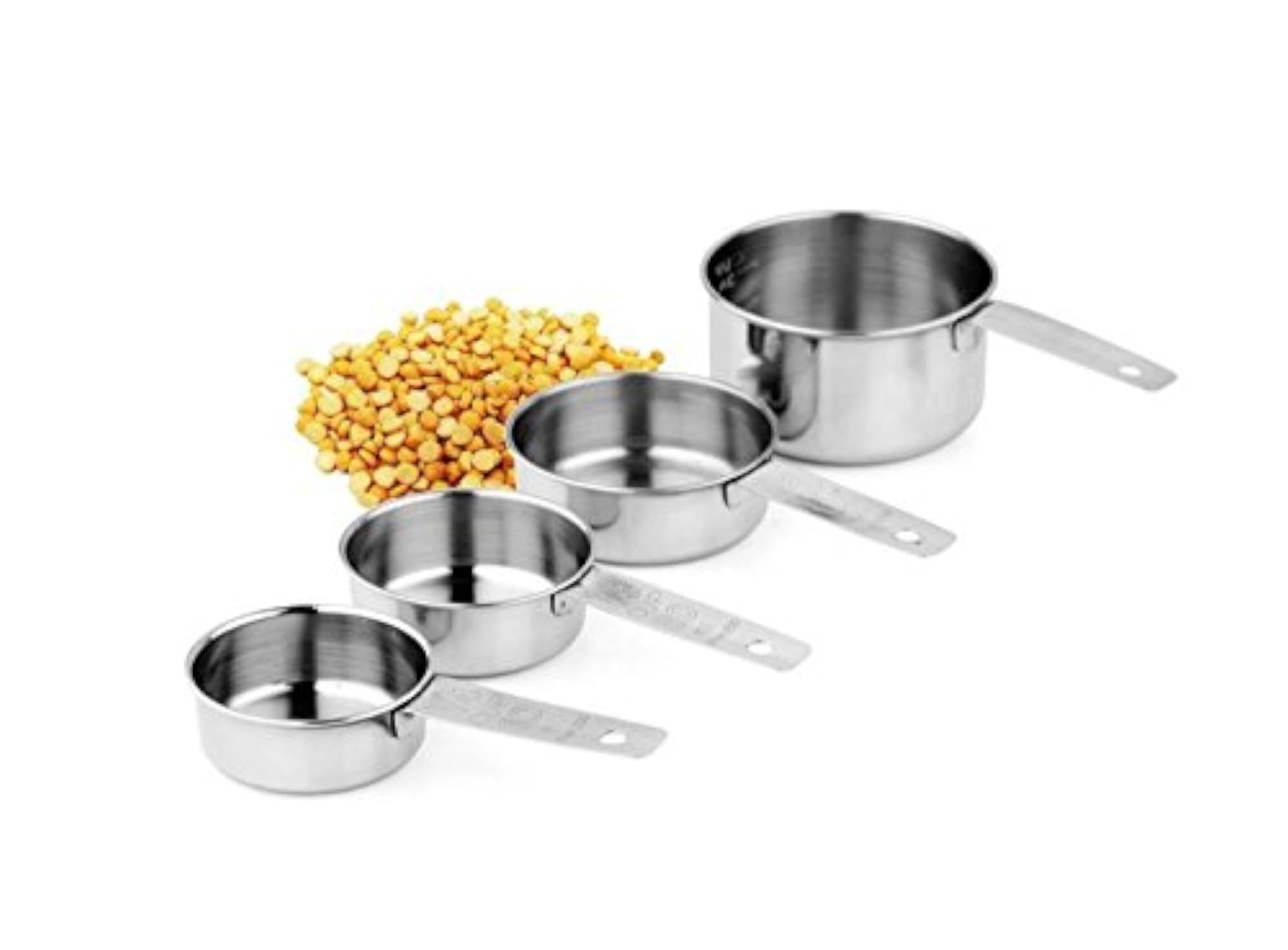 Stainless Steel Measuring Cup & Spoon Set, 4 Cups & 4 Spoons