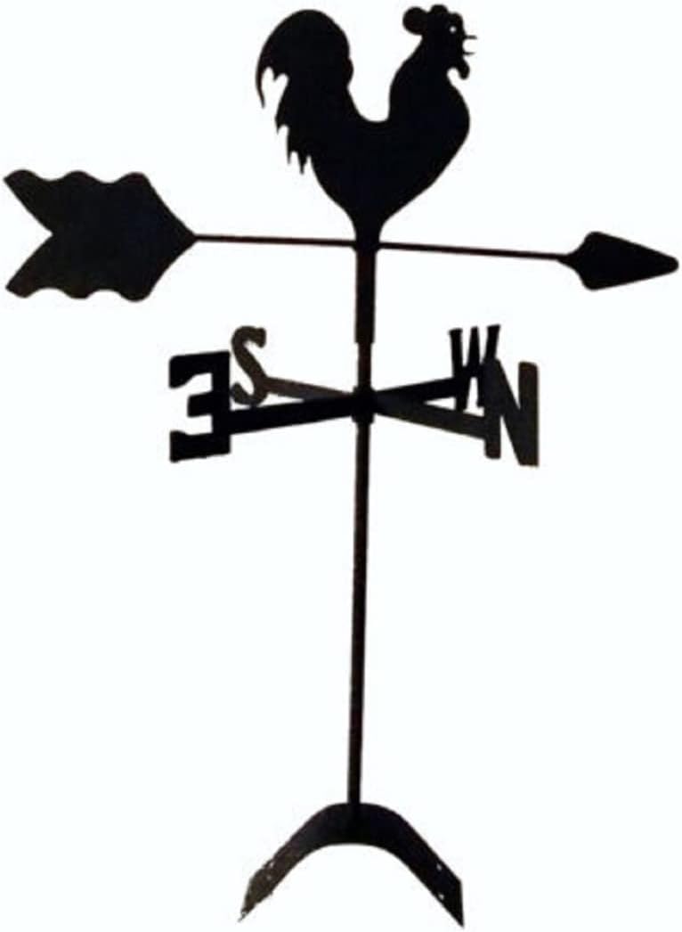 Hen Chicken Roof Mounted Weathervane Black Wrought Iron Look Handcrafted in The USA