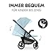 hauck Shop N Care, Dusty Blue - Kinderbuggy mit Liegefunktion ab Geburt bis 22 kg, Becherhalter und Snack Tablett, Klein Zusammenklappbar, UV Schutz 50+, XL Korb bis 3 kg