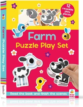 Bookoli | Busy Baby Farm Puzzle Play Set | Puzzle Board Book | Interative Activity For Toddlers and Children