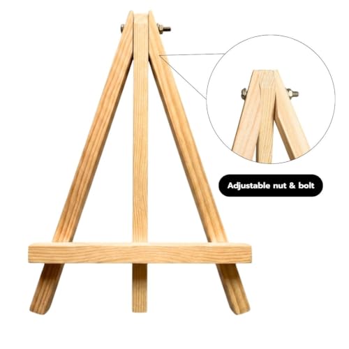 Image of Grandink A-Frame 8 Inch Screw Wooden Easel 12mm (Set of 10) | Adjustable tabletop easels , ideal for painting, photos, signs, crafts, kids & students.