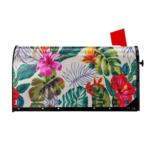 PULaif Copertura magnetica per cassette postali con fiori e foglie, dimensioni standard, 53 x 45 cm, per decorazione giardino e cortile