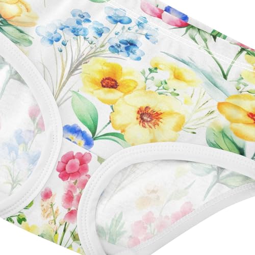 Joisal Cartoon Toddlers Underwear Floral 2t Cotton Panties for Girl Wildflowers Art Briefs Kids Undies4