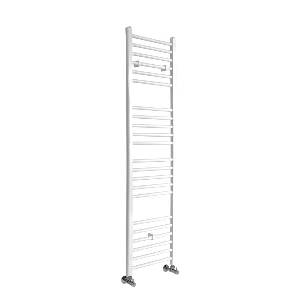 Milano White Ive Straight Bar Heated Towel Rail - 1600Mm X 400Mm