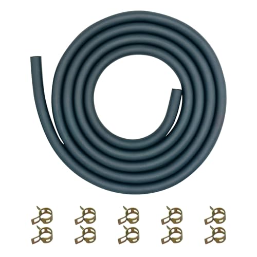 STRONGTHIUM Benzinschlauch 2m 6mm (1/4) ID Set passend für Briggs & Stratton MTD Craftsman Rasenmäher MTD Troy Bilt Toro Honda 2m Kraftstoffleitung aus Gummi inkl. 10 Schlauchschellen