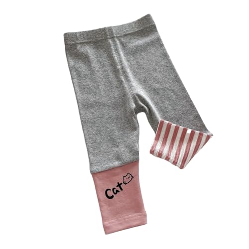 Girls Winter Stripe Leggings Fleece Lined Toddler Kids Basic Full Length Pants Soft Thick Warm Tights Pantihose