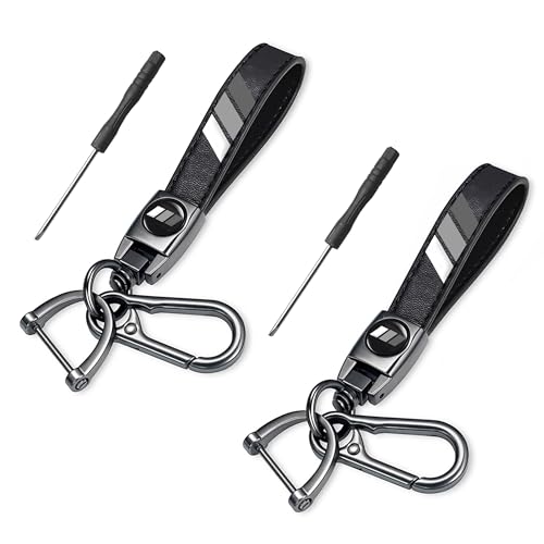 Image of YOSRTER 2PCs Leather Keychain for Toyota Tacoma 4Runner Tundra TRD Camry Rav4 Aluminium alloy Key Chain with key Ring