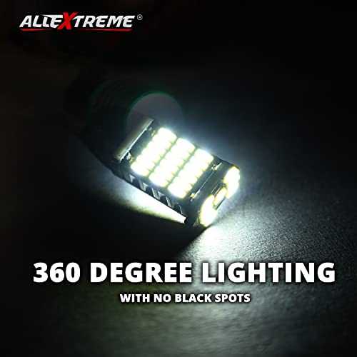 Image of AllExtreme EX45LBS Universal T10 LED Parking Light 45 SMD Bright Interior Pilot License Plate Dome Indicator Lamp Bulb for Automobiles (3W, White, 2 PCS)