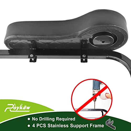 Roykaw Golf Cart Armrest With Cup Holder For Ezgo Club Car Yamaha - Upgrade Support Frame/No Drilling Required/Prevent Tilting - Black #TOP1