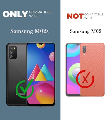 Image of Jkobi Back Cover Case for Samsung Galaxy M02s (Crystal Glass Back | Camera Protection | Shockproof | Professional Black)