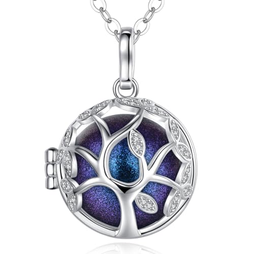 EUDORA Harmony Ball Collier Bola de Grossesse Arbre de Vie CZ Carillon Pendentif pour Femmes Enceinte Bébé avec...
