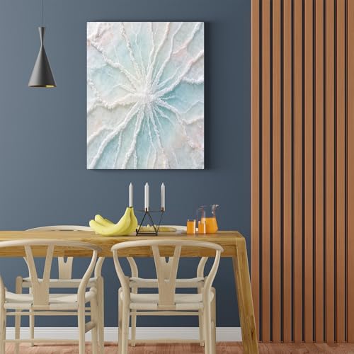 Tableaux abstraits de plage peints à la main texture originale pour salon chic - 3