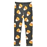 Yclenyo Girls' Leggings Ankle Length Printed Leggings Candy Corn Soft Comfortable Pants for Kids Girls 4 Years