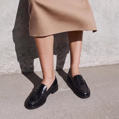 Image of C.Paravano Genuine Leather Penny Loafers for Women Walking Moccasin Flats