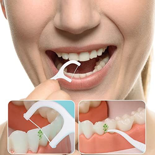 2Pcs-Portable-Floss-Dispenser-Dental-Floss-Dispenser-Floss-Pick-Holder-with-12-PCS-Dental-Floss-Stick-Floss-Dispenser-Refillable-Travel-Floss-Picks-Case-for-Dinners-Family-Travel-White-Pink