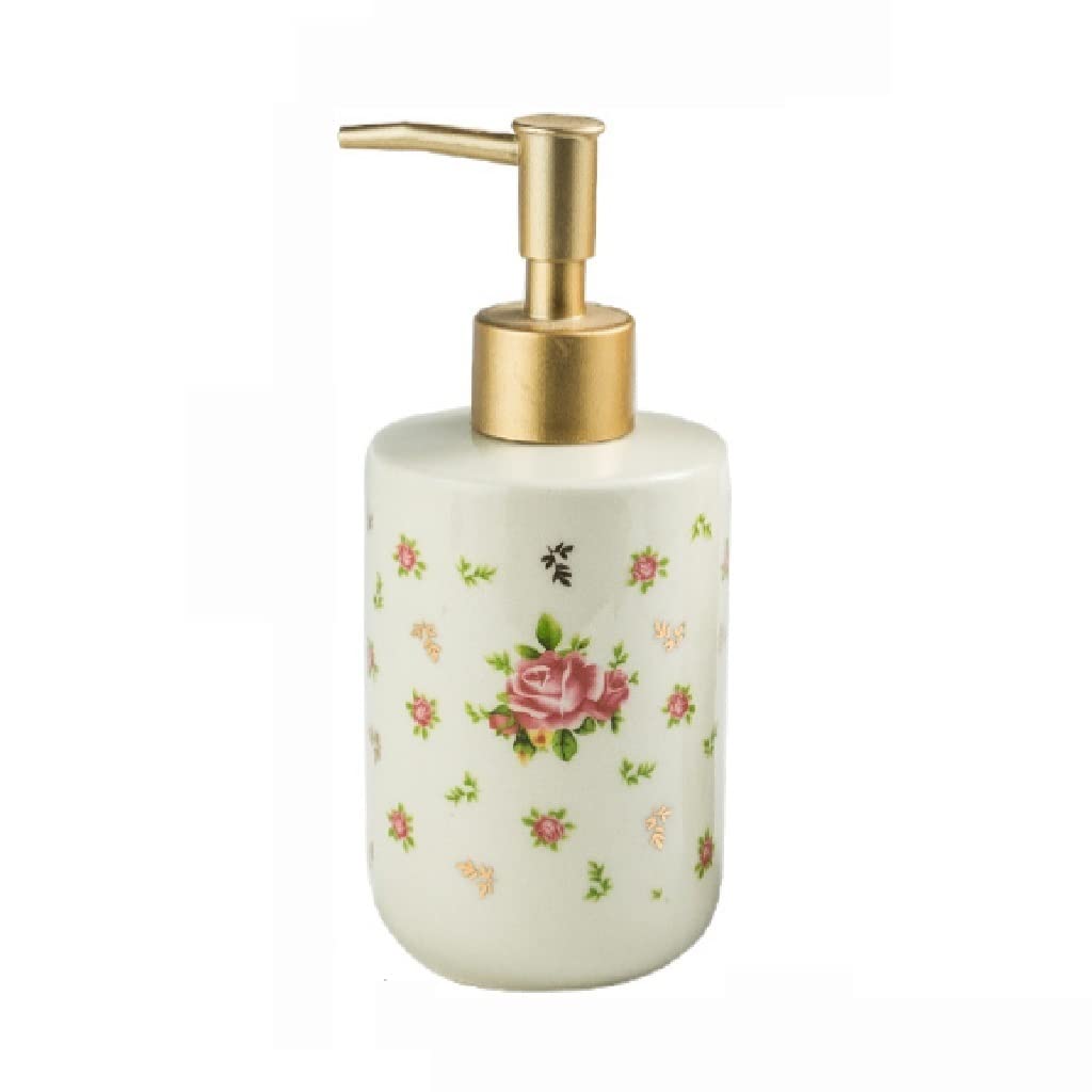 Spenderflasche for Shampoo und Duschgel, Rosenblüten-Dekor
