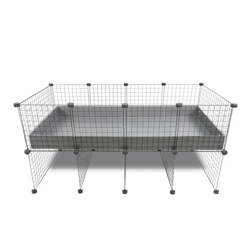 GuineaDad Piggy Condo Premium C&C Cage with Pillars for Guinea Pigs & Small Animals with Coroplast Base | Acrylic and C&C Grids for Small Pets (C&C Grids Standard (29 x 58.5 x 28.5))