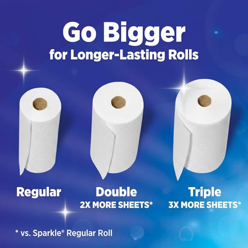 Image of Sparkle Tear-A-Square Paper Towels, 2 Double Rolls (220 Sheets Total) - Strong 2-Ply Towels for Kitchen Cleanup and Everyday Messes