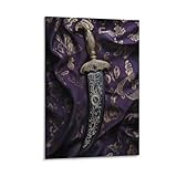 WJWART Sikh Kirpan - Póster en lienzo para decoración de dormitorio, oficina, habitación, regalo, 60 x 90 cm