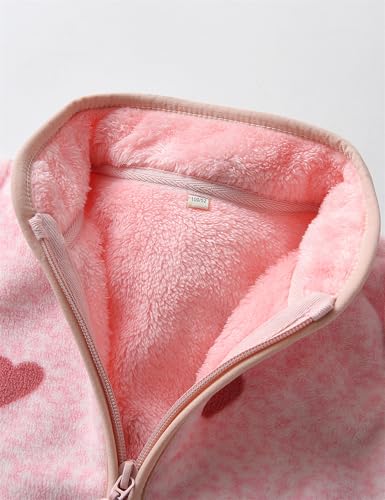 Image of Kids Printed Fleece Jacket Sherpa Lined Lightweight Zip | Toddler Baby Boys Girls Autumn Winter Warm Outerwear Soft Polar Fleece Car Seat Friendly Zip Up Coat