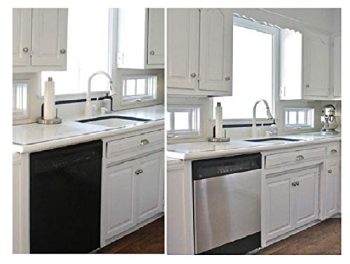 EZ FAUX DECOR Peel and Stick Stainless Steel Replacement Door Panel Wrap for Appliances Vinyl Dishwasher Cover 26" X 36" Easy Cut to fit, Waterproof, Heat, Scratch Resistant, Durable