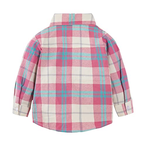 Image of Mud Kingdom Boys Plaid Flannel Shirt Long Sleeve Button Down Casual
