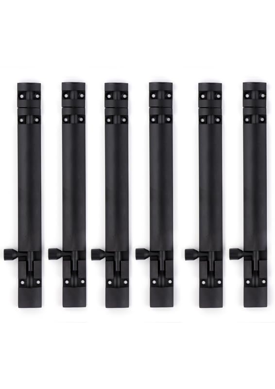 Image of Premium Heavy Aluminium 8 Inch Tower Bolt | Door Stopper | Door Lock Latch for Home, Office Doors,Main Doors,Windows | kundi | chitakni | Chitkini(Black Finish)(Pack of 6)