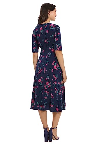 Image of London Times Women's Dresses Inset Waist Midi Dress Career Office Occasion Guest of