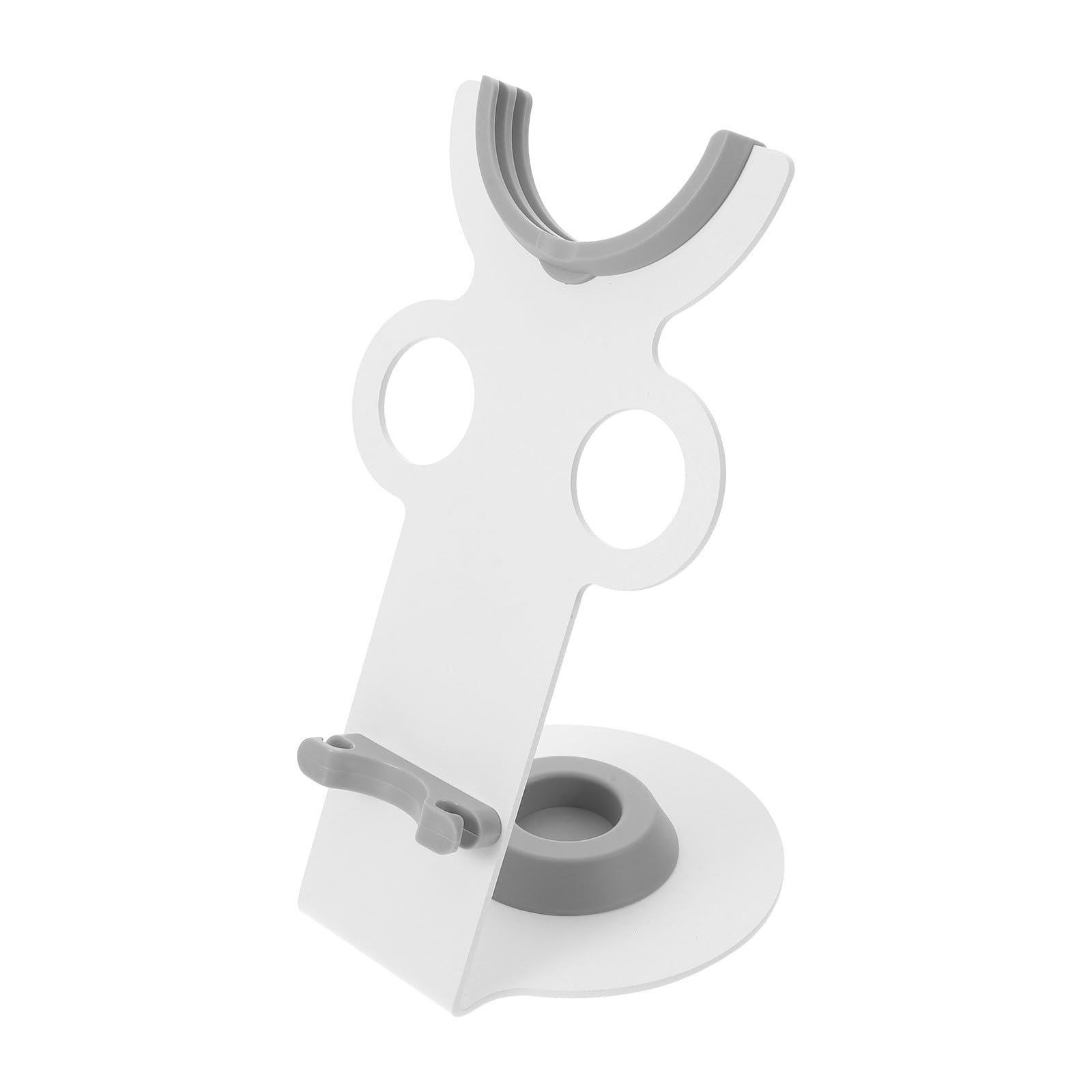 Haartrockner Tischständer aus Metall und Kunststoff, Silber