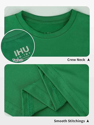Image of Boys Neon Shirts Dry Fit Athletic T Shirts UPF 50+ Performance Cooling Shirt Short Sleeve Rash Guard Kids Top for Boys Girls