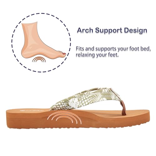 Ampeo Women's Arch Support Flip Flops Comfortable Casual Summer Beach Thong Sandals