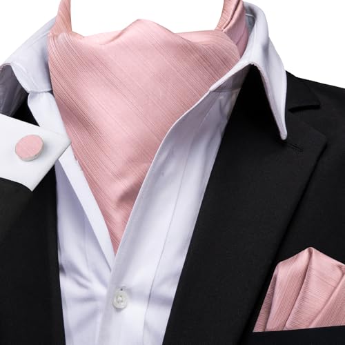 Image of Dubulle Paisley Floral Ascot for Men Self Tie Mens Cravat and Pocket Square Cufflinks Wedding