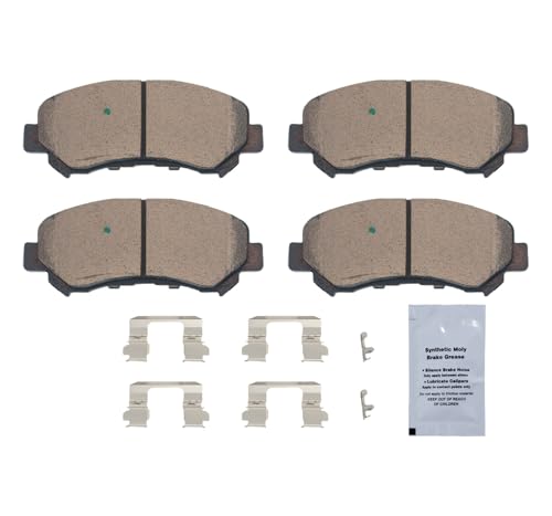Image of HUSCH Front Ceramic Brake Pads Kit Fit For Nissan Juke, For Maxima | Clean Wheels, Quiet, Short Braking Distance, Responsive Braking, Long Service Life, for Various Weather, Road Performance