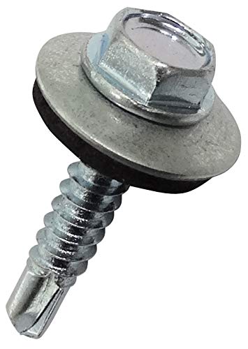 Aerzetix - C44534 - Lot de 20 - Vis Autoperceuse - M4.8x25mm - en Acier Zingué - Métal - à Empreinte de la Tête 8mm Hexagonale - DIN7504K - Bricolage