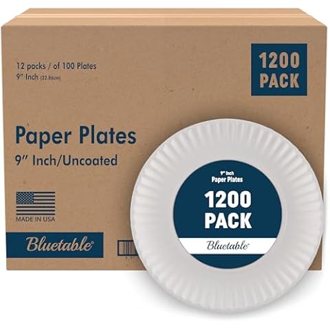 Bluetable 9 Inch Paper Plates Bulk Cover