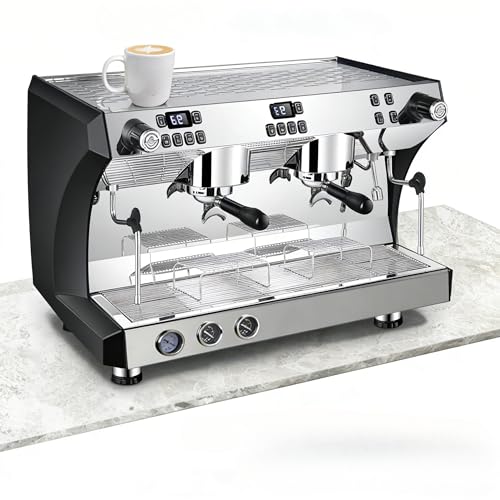 Semi-Automatic Espresso Machine - Professional Espresso Maker with 2 Independent Boilers and Saturated Brew Heads for Specialty Coffee Shops, 58mm Commercial Espresso Machine