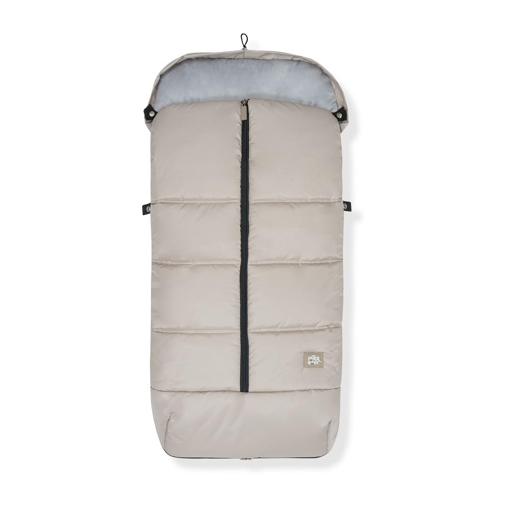 Danielstore Saco silla paseo modelo beige liso| 90x44cm, impermeable, 100% poliéster, interior polar | Cremallera doble, antideslizante, lavable | Abrigo adaptable para bebé