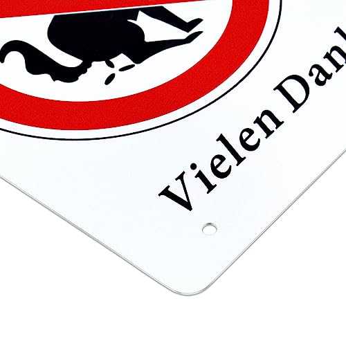 SINMAO Hundeschilder für Gartenzaun Schild Metall mit Erdspieß Alu Schild Hunde Verboten Lustig 30x20cm Inklusive Montagezubehör und Schraubenschlüssel