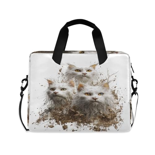 Funda para portátil con correa y asa 15.6 pulg diseño gato turco miniatura 1