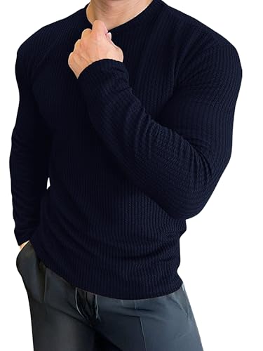 Image of Noble Monk Men's Round Neck T Shirt |Full Sleeves |Solid Pattern | Casual T-Shirt for Men