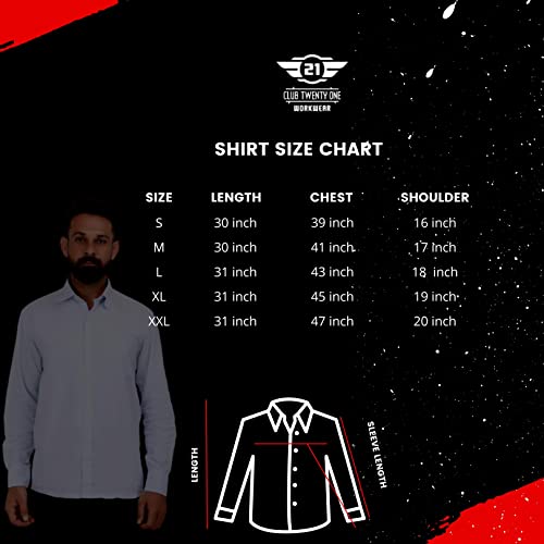 Image of CLUB TWENTY ONE Mens Oxford Pro Formal Shirt, Breathable Cotton Fabric Shirt for Corporate Office, Casual Shirts for Men