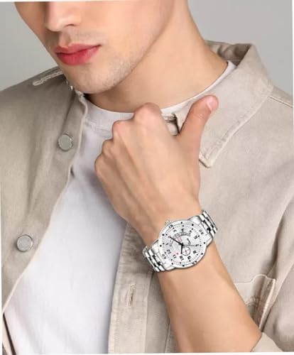 Image of Analog Day Date Functioning Stainless Steel Chain Watch for Men
