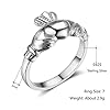 S925 Sterling Silver Irish Ladies' Claddagh Ring, Size 6 7 8 9 (7)