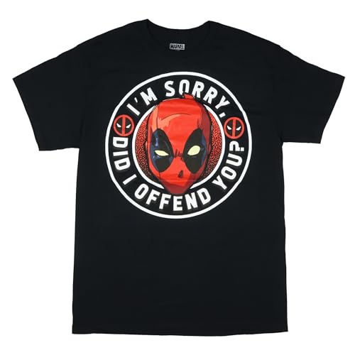 Marvel Deadpool Men's T-Shirt Sorry Did I Offend You Adult Short Sleeve Crewneck Tee2