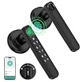 Fingerprint Door Lock, Smart Door knob, Biometric Door Lock, Bedroom Door knob with Code and App, Keypad Keyless Entry with Handle for Home Hotel Office Apartment